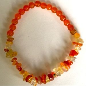 One of a kind natural apricot agate stone bracelet